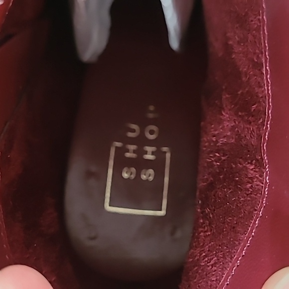 NWOT Shu Shop women's burgandy suede boots with snakeskin heels size 9 - Picture 9 of 10